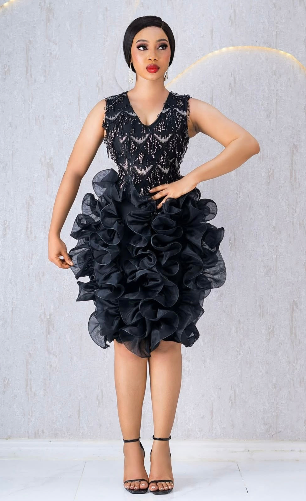 Black Orchid Ruffle Dress