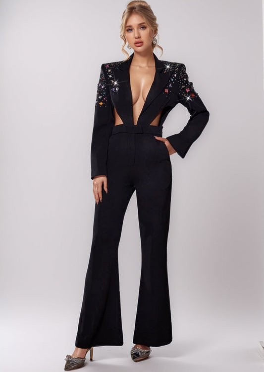 Lumière Embellished Power Jumpsuit