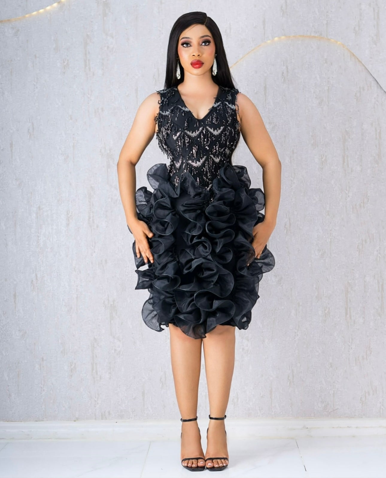 Black Orchid Ruffle Dress - Evie Styles Shop