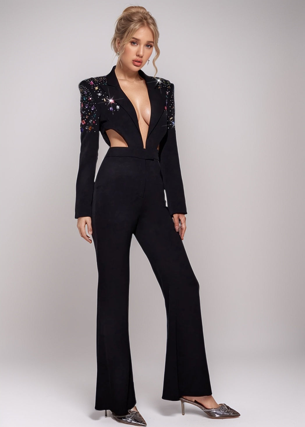 Lumière Embellished Power Jumpsuit