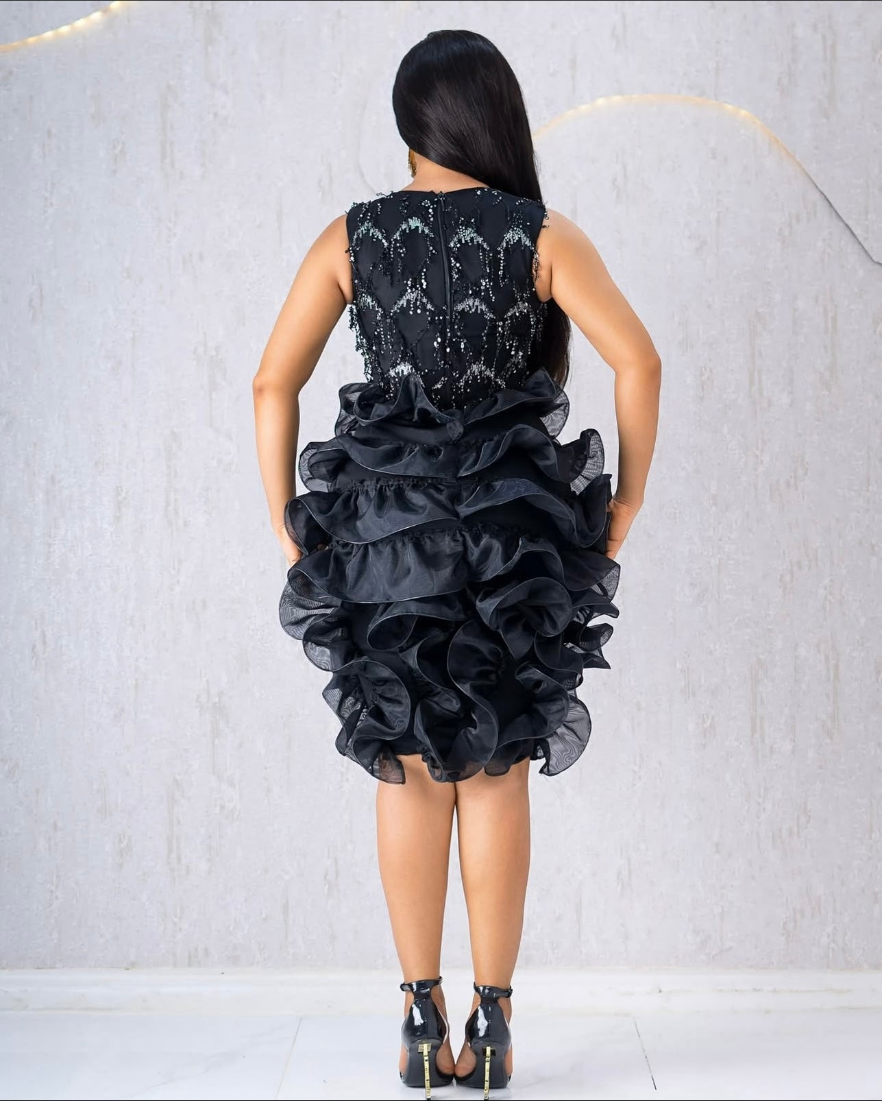 Black Orchid Ruffle Dress - Evie Styles Shop