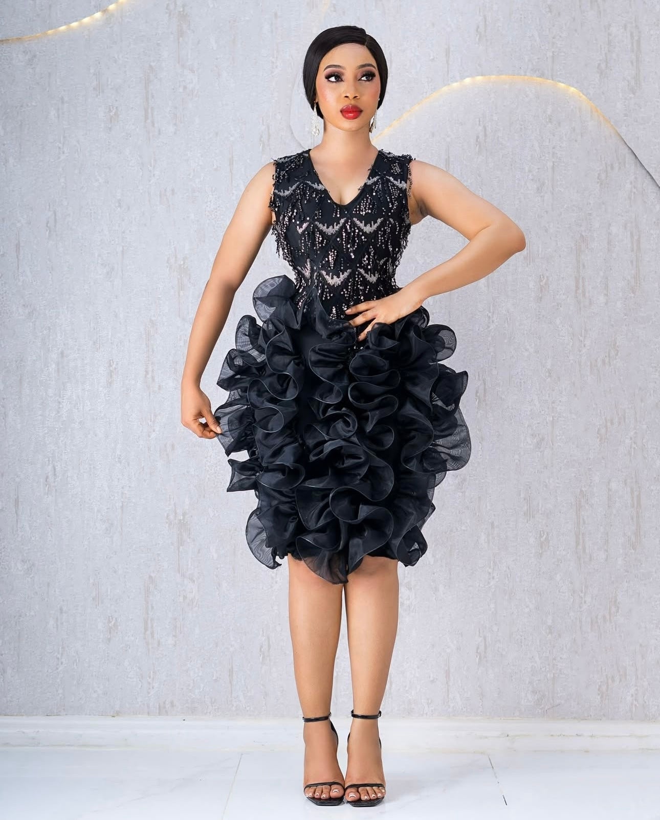 Black Orchid Ruffle Dress - Evie Styles Shop