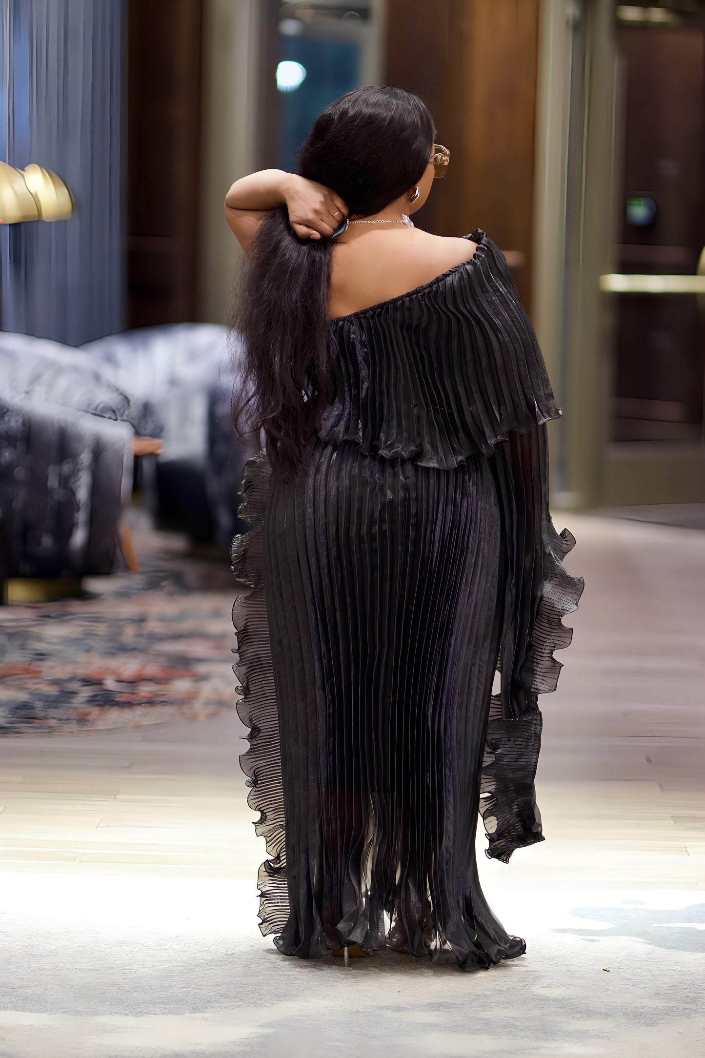 Radiance Pleated One-Shoulder Evening Gown